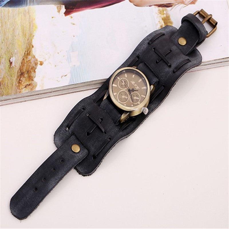 Accessories Foreign Trade Watches Retro Cowhide Watches Punk Watches Men'S Wrist Watches