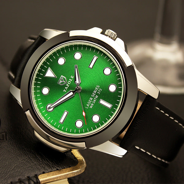 372 YAZOLE brand quartz watches, non mechanical men's sports watches, luminous green ghost series watches wholesale