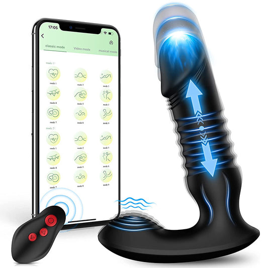 Automatic APP Remote Control Butt Plug Telescopic Prostate Massage Toy
